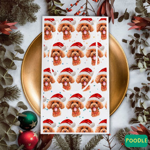 Poodle Dog Breed Christmas Stars Small Gift Bag