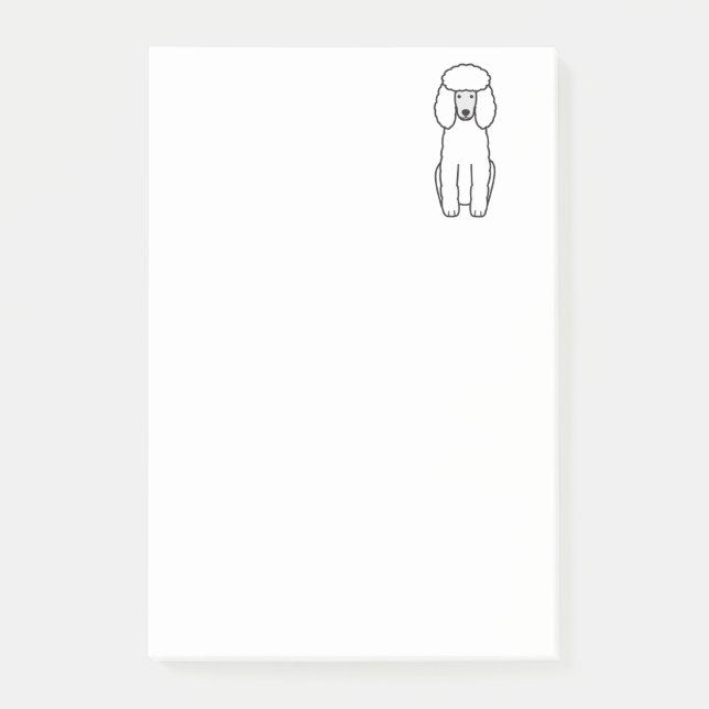 Poodle Dog Cartoon Post-it Notes (Front)