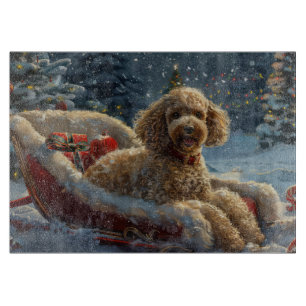 Poodle Dog Christmas Festive  Cutting Board