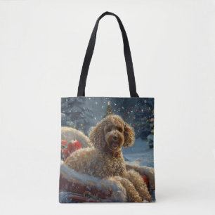 Poodle Dog Christmas Festive  Tote Bag