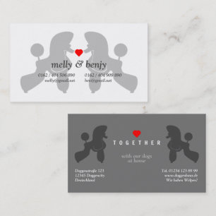 Poodle Dog Couple  Business Card