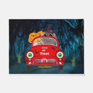Poodle Dog Driving Car Scary Halloween  Doormat