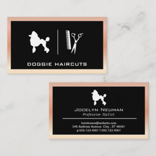 Poodle Dog   Grooming Business Card