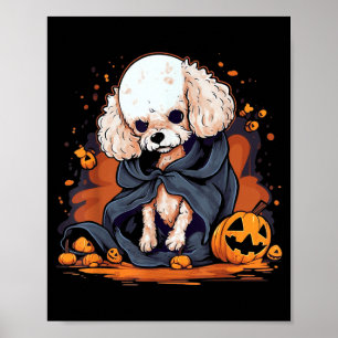 Poodle Dog Halloween Poster