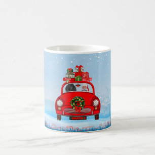 Poodle Dog In Car With Santa Claus Coffee Mug