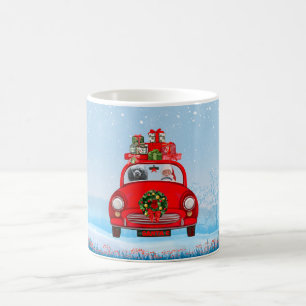 Poodle Dog In Car With Santa Claus  Coffee Mug
