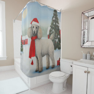 Poodle Dog in Snow Christmas