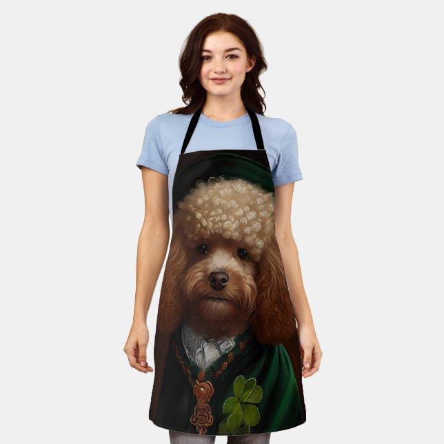 Poodle Dog in St. Patrick's Day Dress Apron (Worn)