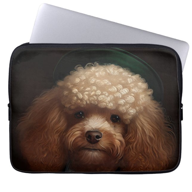 Poodle Dog in St. Patrick's Day Dress Laptop Sleeve (Front)