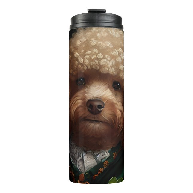 Poodle Dog in St. Patrick's Day Dress Thermal Tumbler (Front)