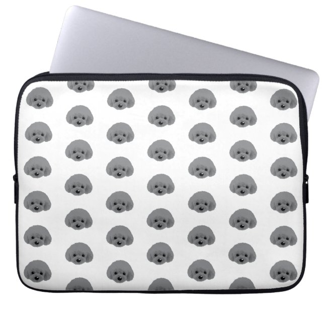 Poodle dog laptop sleeve (Front)