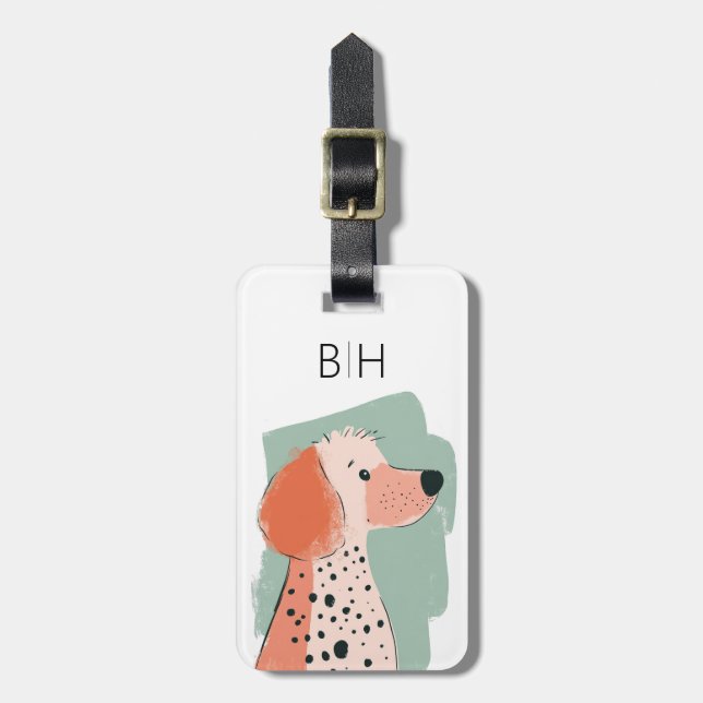 Poodle Dog Luggage Tag (Front Vertical)
