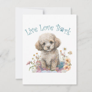 Poodle Dog Mom Floral Card