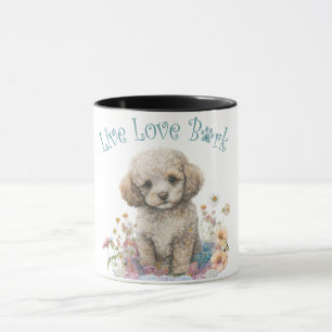 Poodle Dog Mom Floral Mug