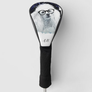Poodle dog monogrammed golf head cover
