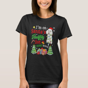 Poodle Dog On Santa's Naughty List Xmas T-Shirt