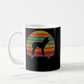 Poodle Dog on Skateboard Vintage Retro Funny Skate Coffee Mug