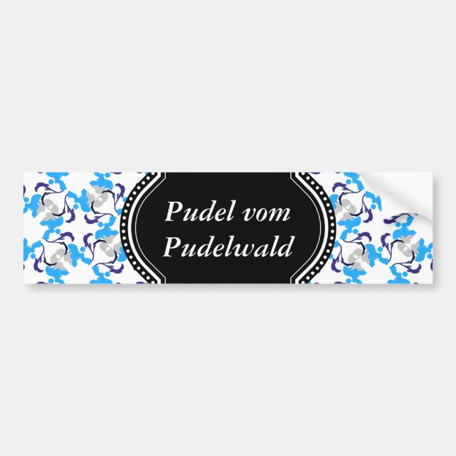 Poodle Dog Pattern Bumper Sticker (Front)