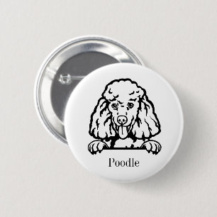 poodle dog personalized   2 inch round button