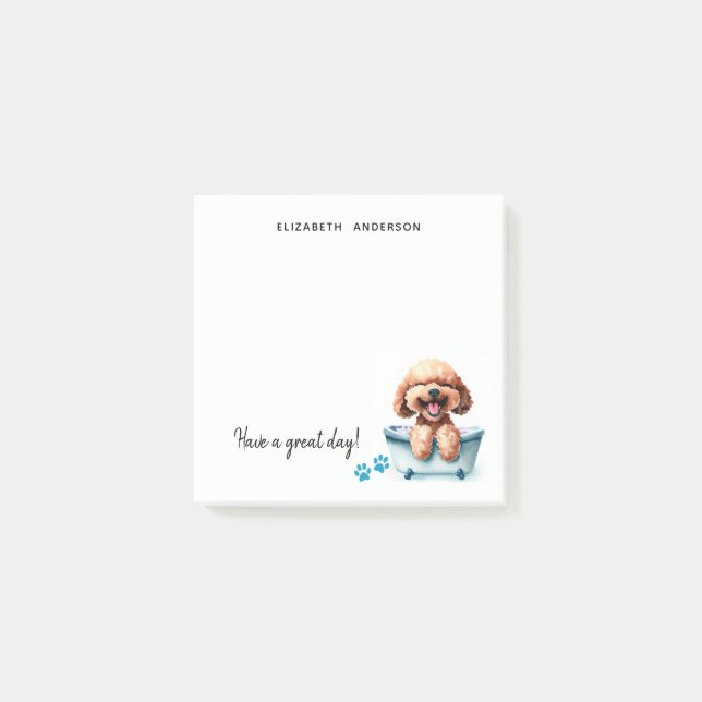 Poodle Dog Personalized Post-it Notes (Front)