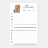 Poodle Dog Personalized To Do List Post-it Notes