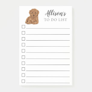 Poodle Dog Personalized To Do List Post-it Notes