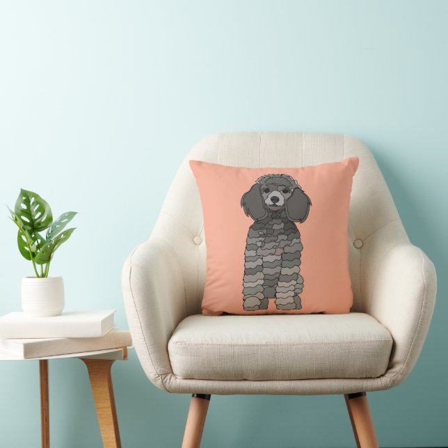 Poodle Dog Pet Kids Throw Pillow (Chair)