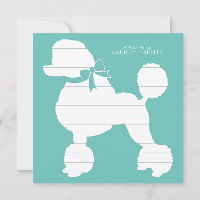 Poodle Dog Puppy Thank You Card (Front)