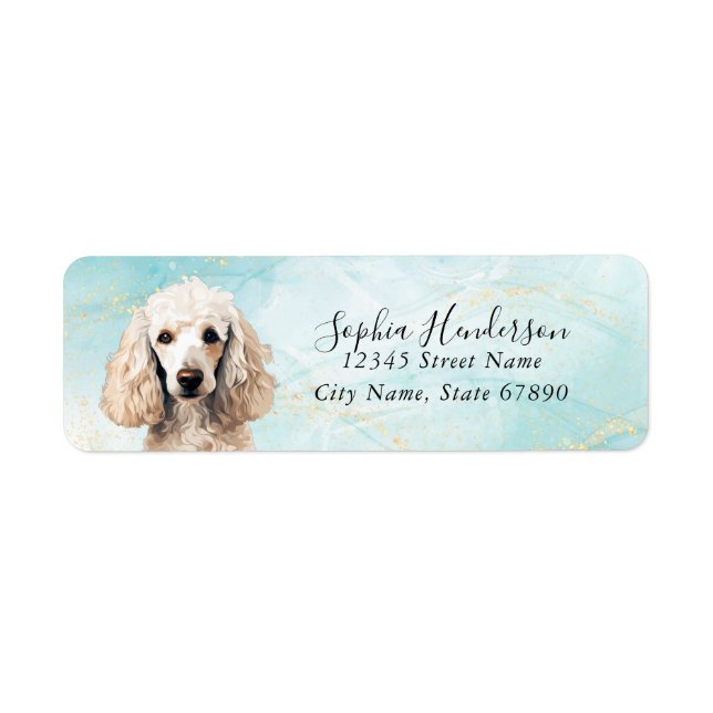 Poodle Dog Return Address Label (Front)
