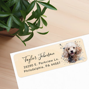 Poodle Dog Return Address Label