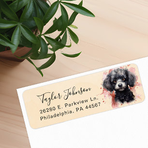 Poodle Dog Return Address Label