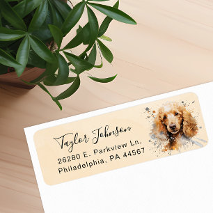 Poodle Dog Return Address Label
