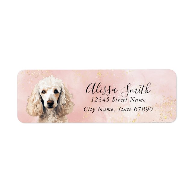 Poodle Dog Return Address Labels (Front)