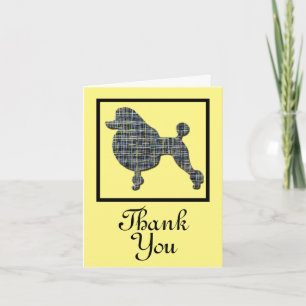 Poodle Dog Silhouette Thank You Greeting Card