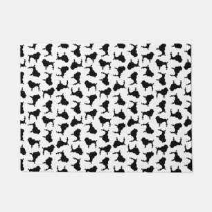 Poodle Dog Silhouettes CUSTOM BACKGROUND COLOR Doormat