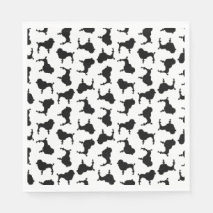 Poodle Dog Silhouettes CUSTOM BACKGROUND COLOR Napkin