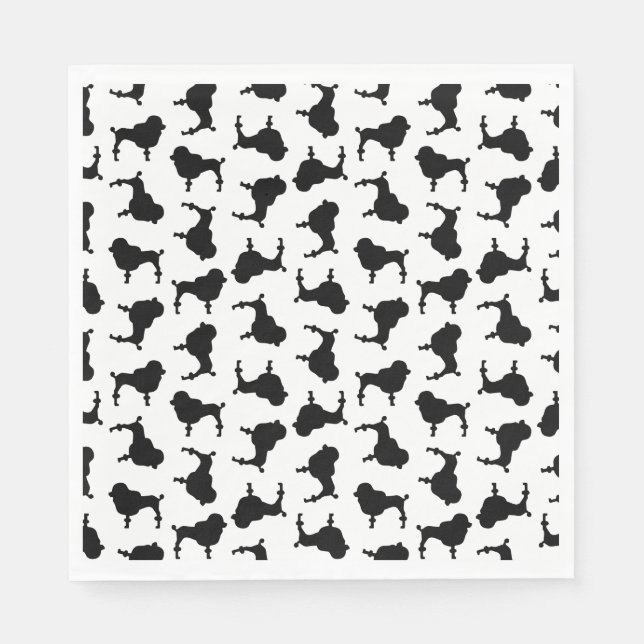 Poodle Dog Silhouettes CUSTOM BACKGROUND COLOR Napkin (Front)