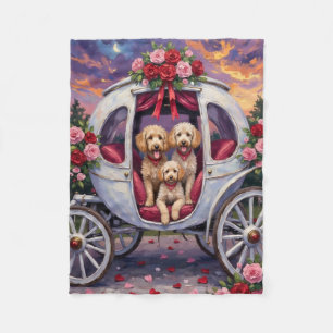 Poodle Dog Valentine's Day  Fleece Blanket