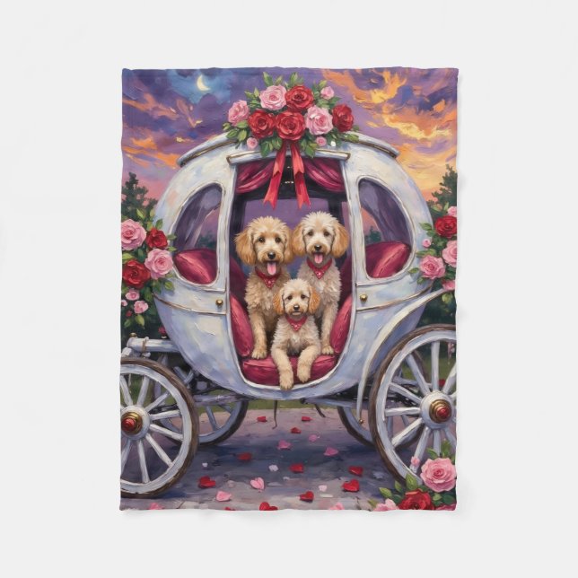 Poodle Dog Valentine's Day  Fleece Blanket (Front)