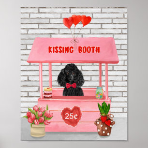 poodle Dog Valentine's Day Kissing Booth Poster