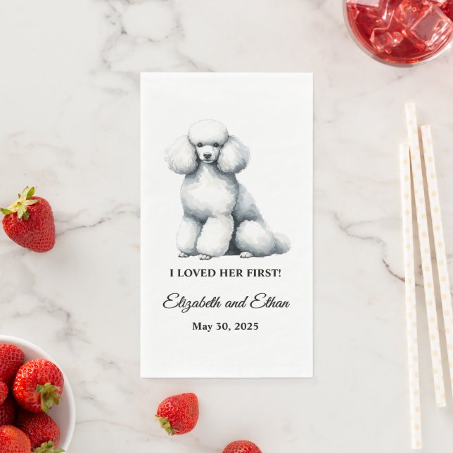 Poodle Dog Wedding Napkin (Insitu)