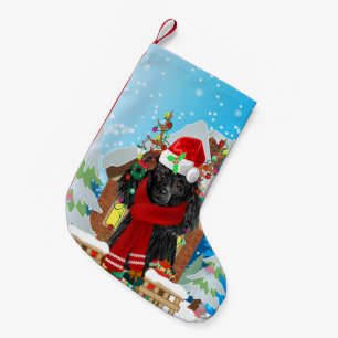 Poodle dog with Christmas gifts Small Christmas Stocking