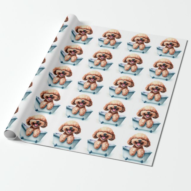 Poodle Dog Wrapping Paper (Unrolled)