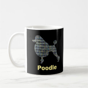 Poodle Dog Yellow & Blue Grid Lines Coffee Mug