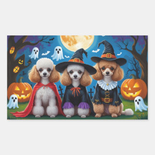 Poodle Dogs Pumpkin Halloween Funny Sticker