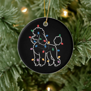 Poodle Dogs Tree Christmas Xmas Pet Animal Dog  Ceramic Ornament