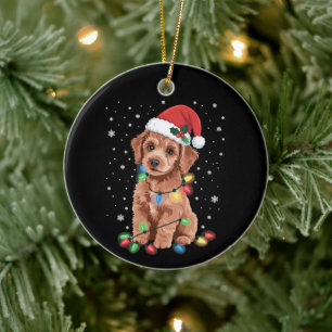 Poodle Dogs Tree Christmas Xmas Pet Animal Dog Ceramic Ornament