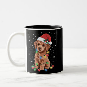 Poodle Dogs Tree Christmas Xmas Pet Animal Dog Two-Tone Coffee Mug