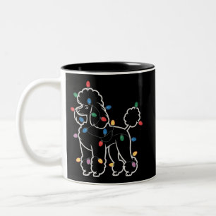 Poodle Dogs Tree Christmas Xmas Pet Animal Dog  Two-Tone Coffee Mug