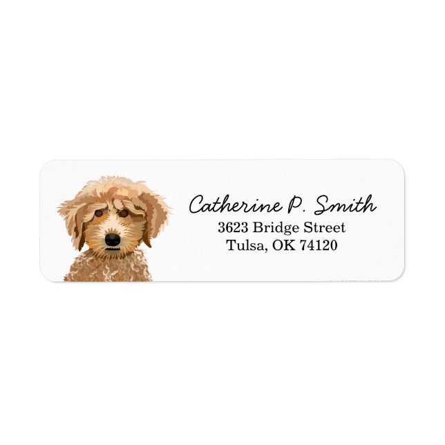 Poodle Doodle Adresse de retour Label (Devant)